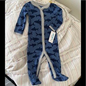NWT Carters Blue Shark Footie Pajamas 6M